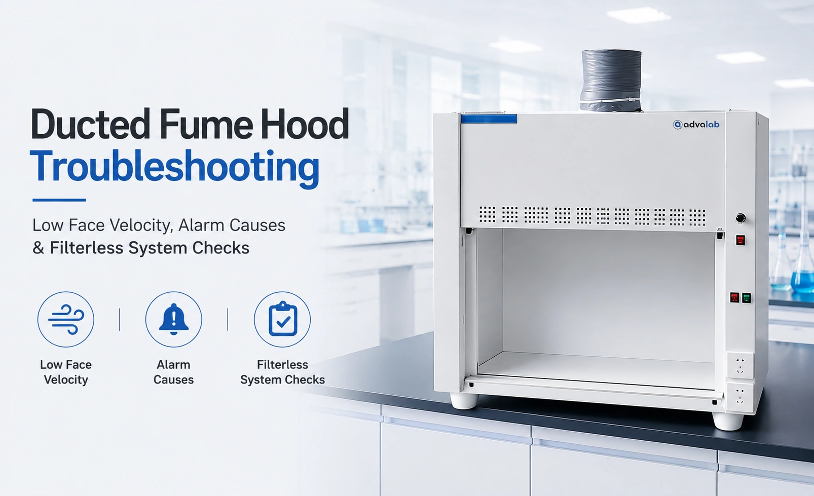 Ducted Fume Hood Troubleshooting Low Face Velocity Alarm Causes and Filterless System Checks