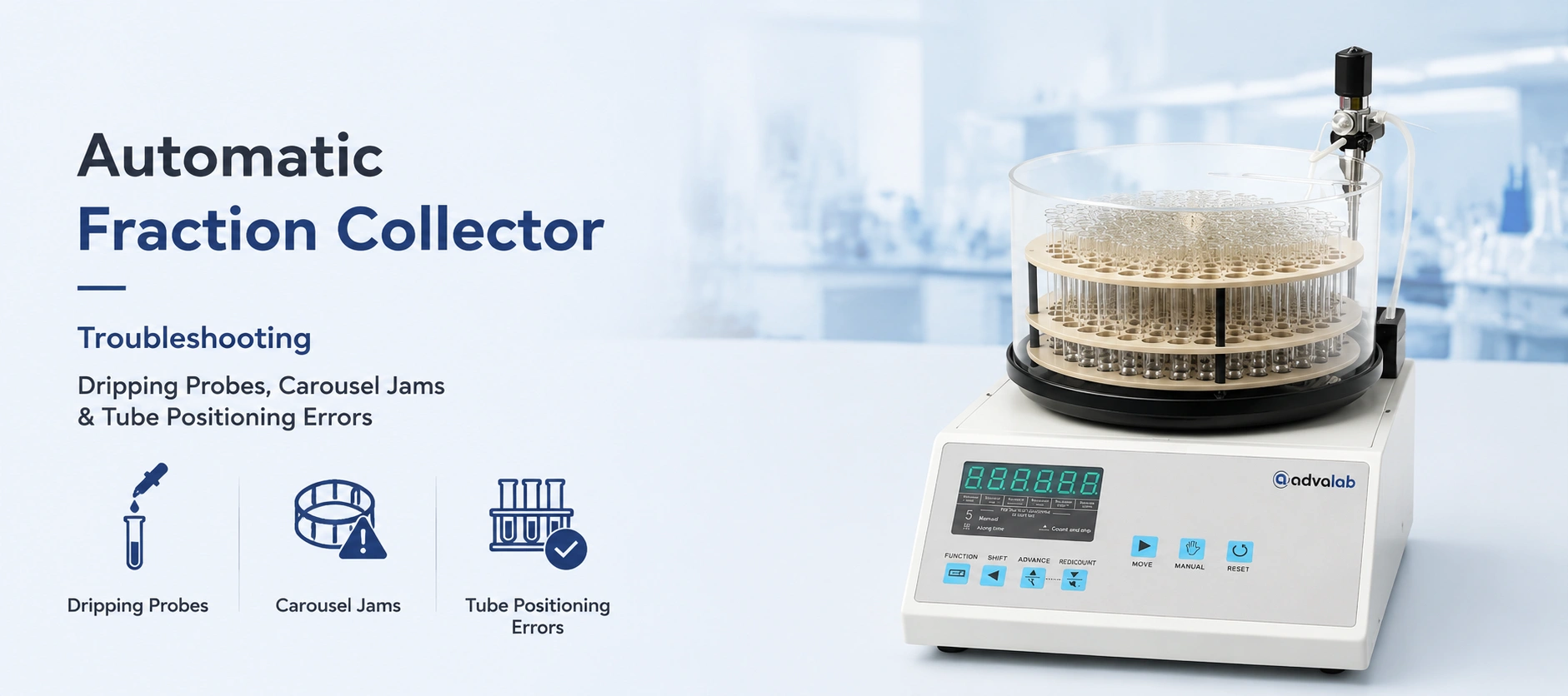 Automatic Fraction Collector Troubleshooting Dripping Probes and Carousel Jams