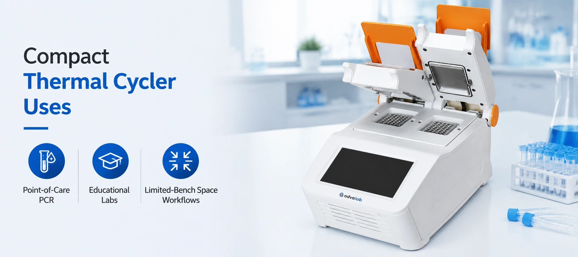 Compact Thermal Cycler Uses Point of Care PCR Educational Labs and Limited Bench Space Workflows