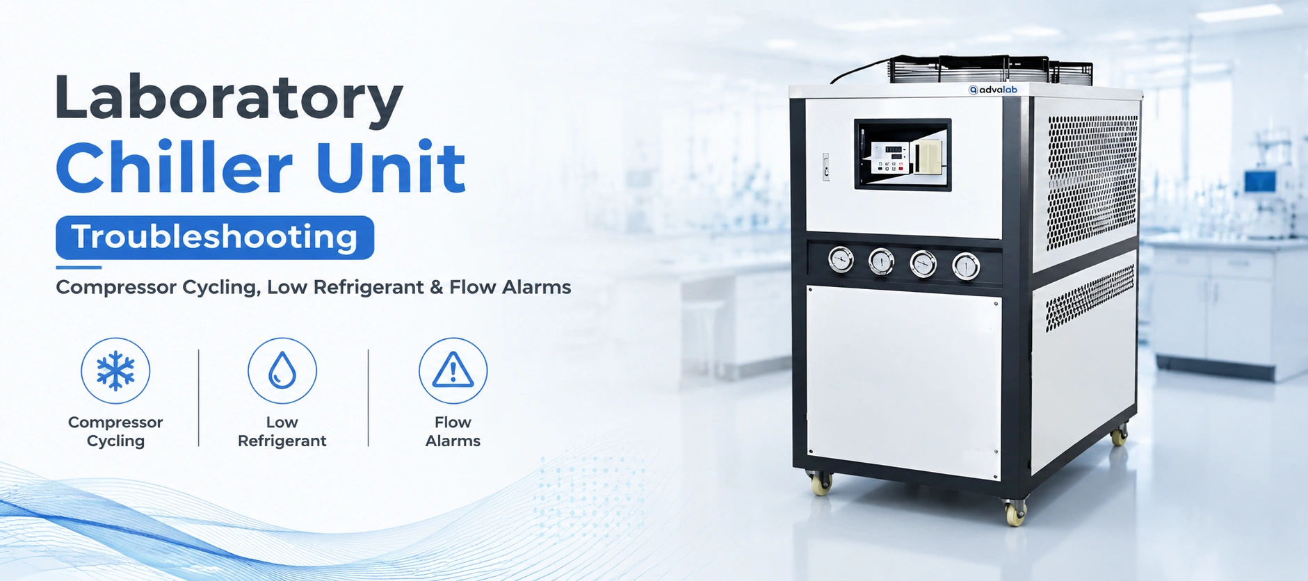 Laboratory Chiller Unit Troubleshooting  Compressor Cycling Low Refrigerant and Flow Alarms
