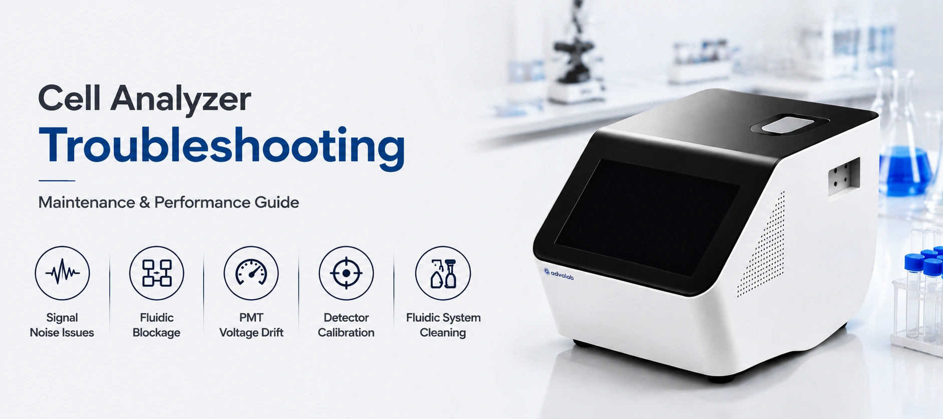 Cell Analyzer Troubleshooting Signal Noise Fluidic Blockage and PMT Voltage Drift