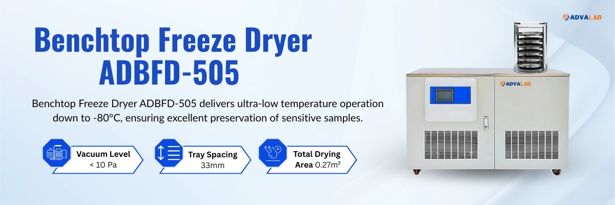 Benchtop Freeze Dryer ADBFD-505 | Temperature Range ≤–80℃ | Vacuum Level < 10 Pa