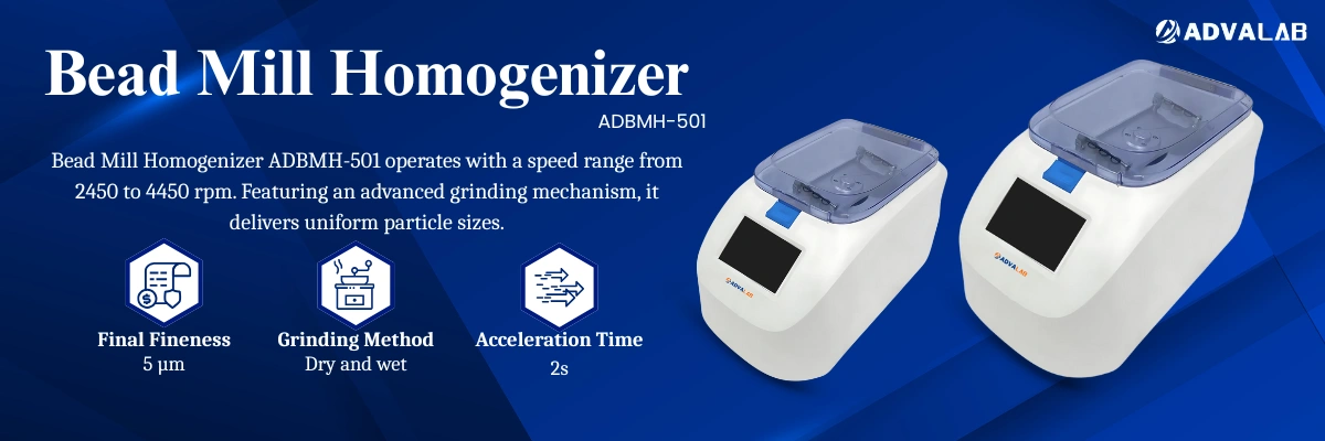 Bead Mill Homogenizer ADBMH-501 | Final Fineness 5 µm | Grinding Method Dry and wet