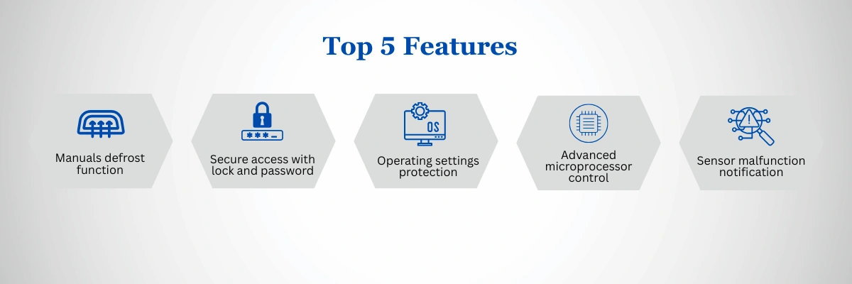 -40°C Chest Deep Freezer ADCH-503 | Manuals defrost function | Secure access with lock and password