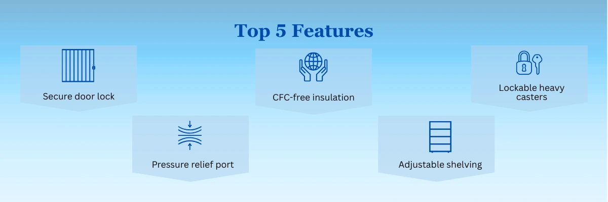-25°C Chest Deep Freezer ADCT-504 | Secure door lock | Pressure relief port