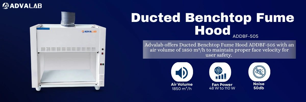 Ducted Benchtop Fume Hood ADDBF-505|Air volume:1850 m³/h|Fan power:48 W to 110 W