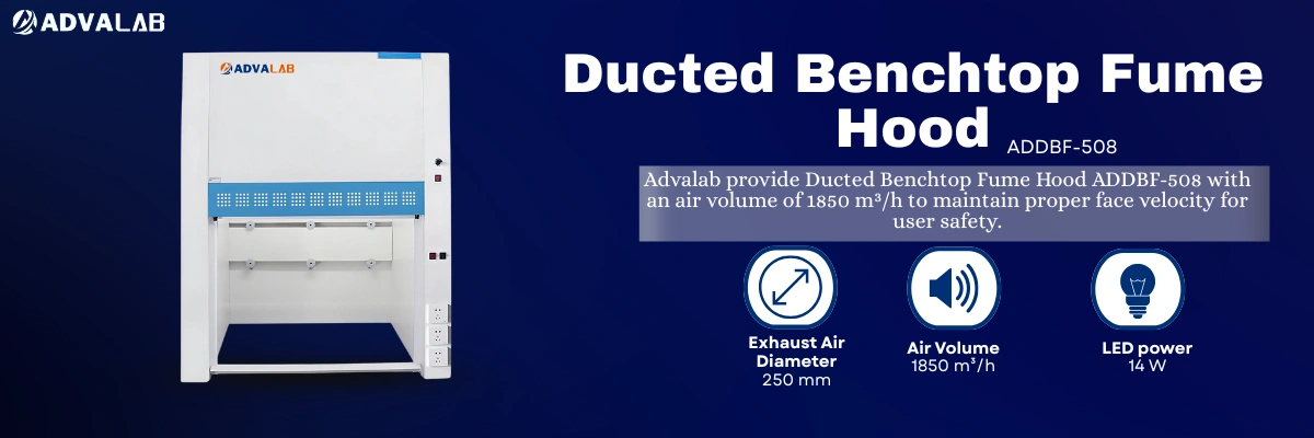 Ducted Benchtop Fume Hood ADDBF-508|Exhaust Air Diameter:250 mm|Air Volume:1850 m³/h