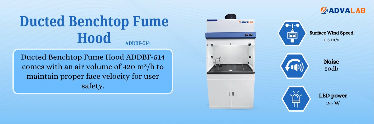 Ducted Benchtop Fume Hood ADDBF-514|Surface Wind Speed:0.5 m/s|Noise:50 db