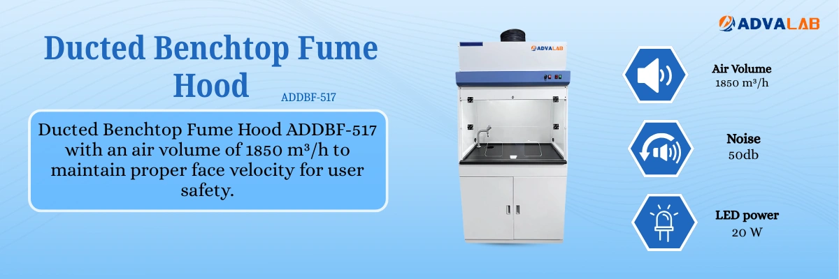 Ducted Benchtop Fume Hood ADDBF-517|Air Volume:1850 m³/h|Noise:50 db