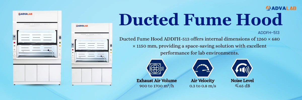 Ducted Fume Hood ADDFH-513 | External Dimension (W×D×H)	1500 × 850 × 2350 mm | Internal Dimension (W×D×H)	1260 × 680 × 1150 mm
