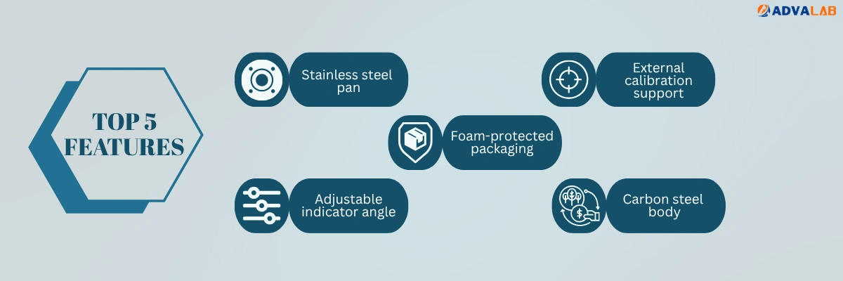 Desktop Balance ADDK-502 | Stainless steel pan | Adjustable indicator angle