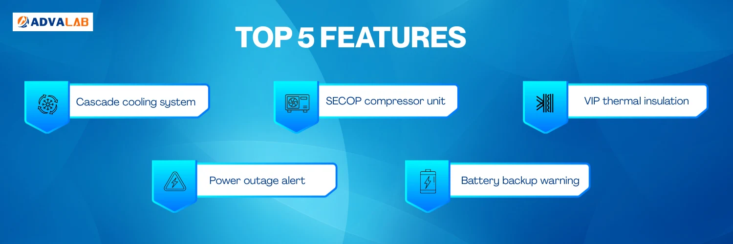 -86°C ULT Freezer ADFE-506 | Cascade cooling system | SECOP compressor unit