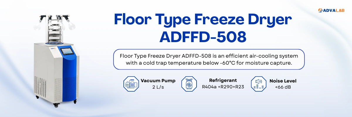 Floor Type Freeze Dryer ADFFD-508 | Cold Trap Temperature ≤ -60℃ | Freeze Drying Time 36 to 48 h 