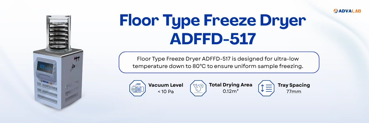 Floor Type Freeze Dryer ADFFD-517 | Temperature Range ≤–80℃ | Vacuum Level < 10 Pa