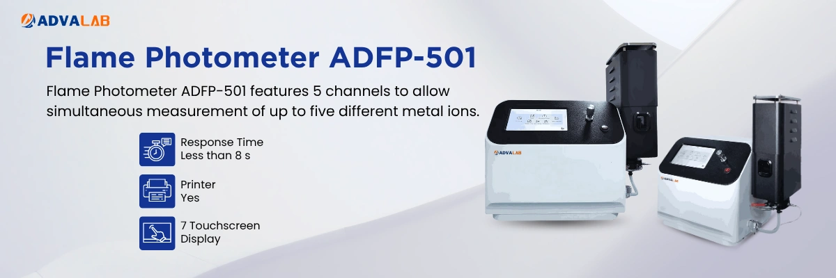Flame Photometer ADFP-501|Response Time:Less than 8 s|Printer:Yes