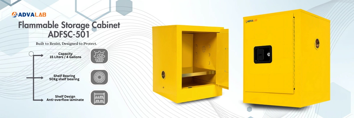Flammable Storage Cabinet ADFSC-501 | 15 Liters capacity | 50kg shelf bearing