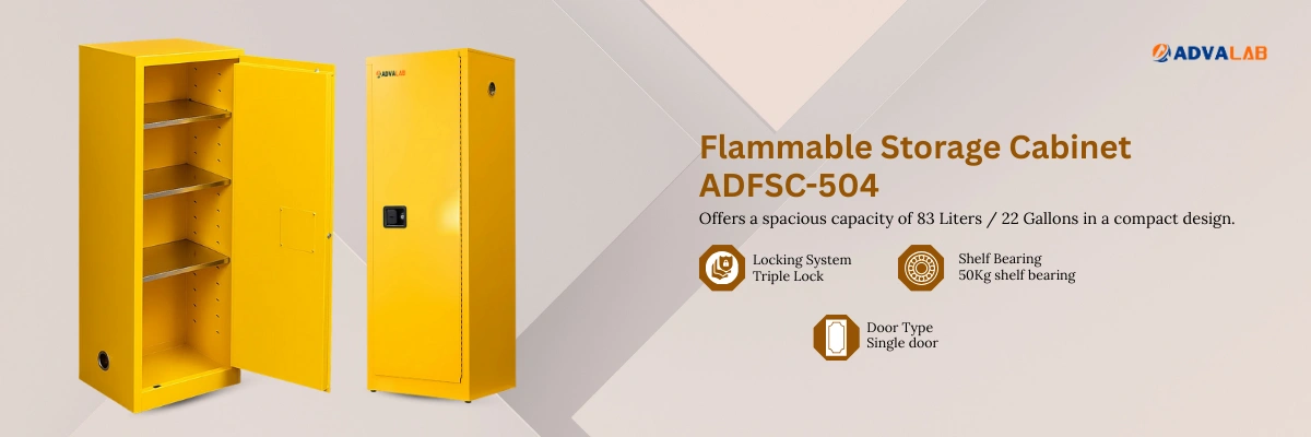 Flammable Storage Cabinet ADFSC-504 | Single door | Triple lock
