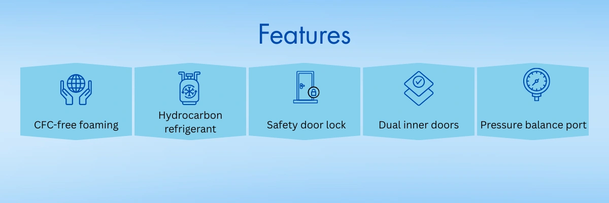 -86°C Ultra Low Vertical Freezer ADFU-502 | CFC-free foaming | Hydrocarbon refrigerant