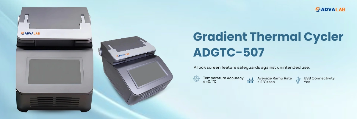 Gradient Thermal Cycler ADGTC-507 | Capacity 0.2 mL × 96 wells, Interchangeable aluminum block | Sample Compatibility 96-well plates, 8/12-strip PCR tubes, tall/short/dome/flat caps