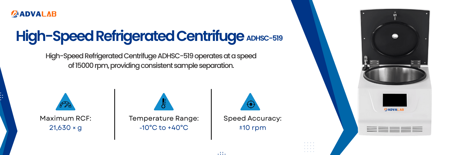 High-Speed Refrigerated Centrifuge ADHSC-519|Maximum RCF:21,630 × g|Temperature Range:-10°C to +40°C