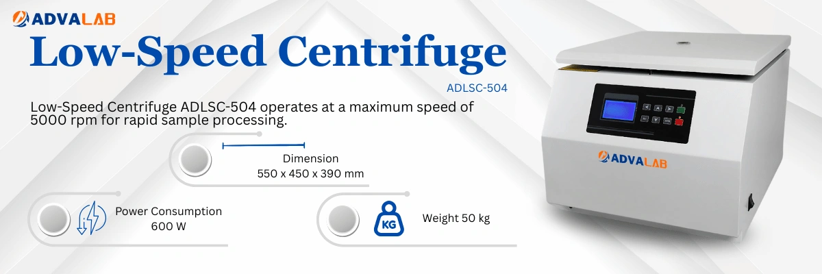 Low-Speed Centrifuge ADLSC-504|Dimension:550 x 450 x 390 mm|Power Consumption:600 W