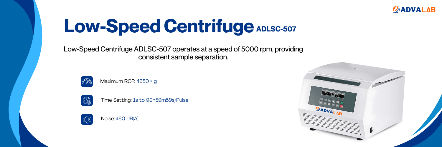 Low-Speed Centrifuge ADLSC-507|Maximum RCF:4650 × g|Time Setting:1s to 99h59m59s/Pulse
