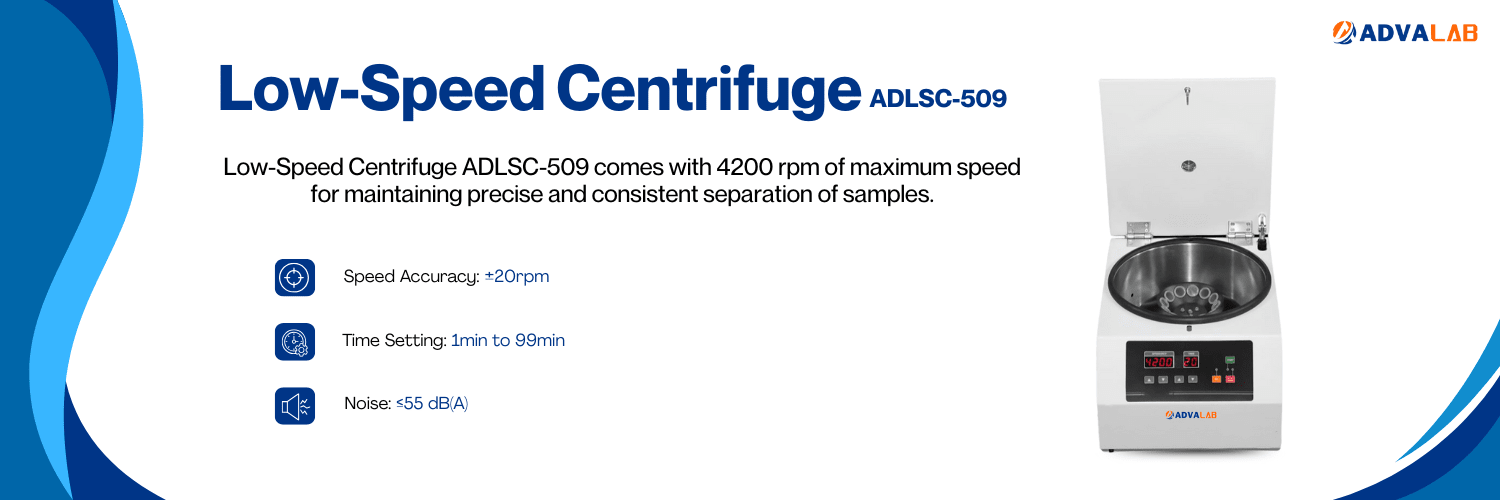 Low-Speed Centrifuge ADLSC-509|Speed Accuracy:±20rpm|Time Setting:1min to 99min
