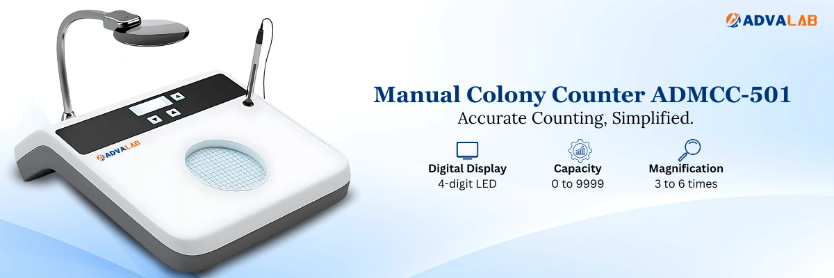 Manual Colony Counter ADMCC-501 | Digital Display | 3 to 6 times Magnification