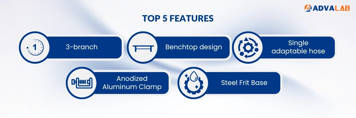 Manifold Vacuum Filtration Unit ADMFA-504 | 3-branch | Benchtop design