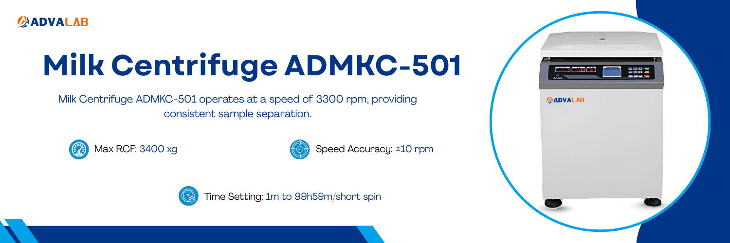 Milk Centrifuge ADMKC-501|Maximum RCF|1920 x g|Speed Accuracy:±10 rpm