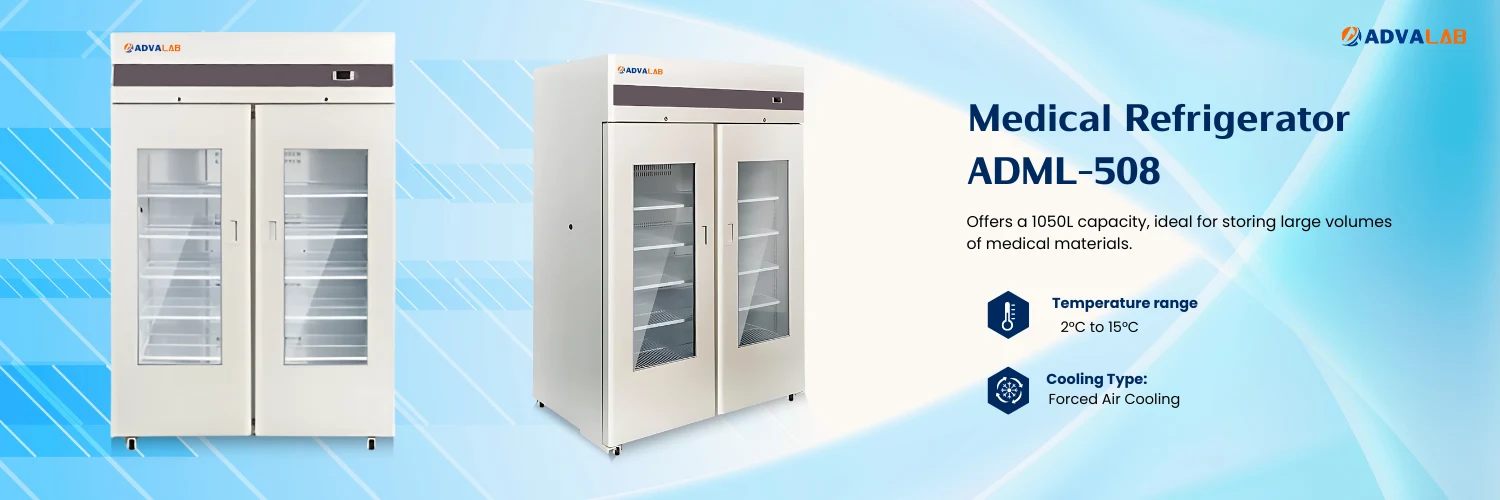 Medical Refrigerator ADML-508 | Capacity	1050 L | Temperature Range	2°C to 15°C