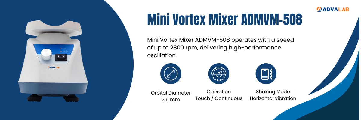 Mini Vortex Mixer ADMVM-508 | Orbital Diameter 3.6 mm | Operation Touch / Continuous