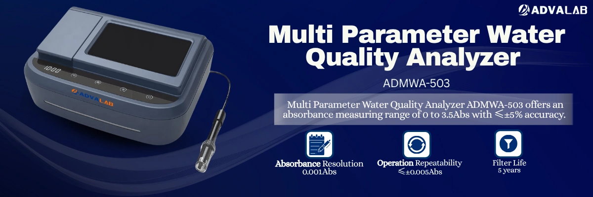 Multi Parameter Water Quality Analyzer ADMWA-503 | COD Detection Method	Potassium dichromate method Potassium permanganate method | COD Measuring Range 10 to 15000 mg/L