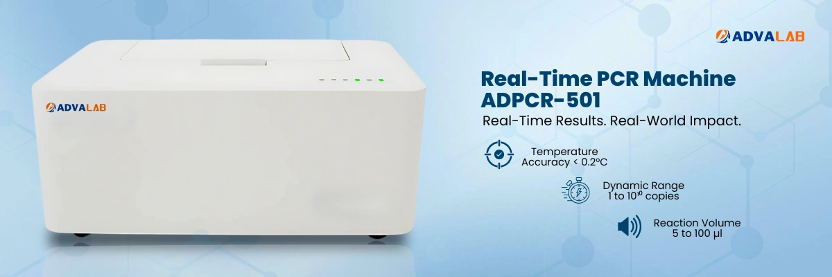 Real-Time PCR Machine ADPCR-501 | Fluorescent Channels	2 CH1: FAM/SYBR Green I CH2: HEX/JOE/VIC | Sensitivity 1 Copy