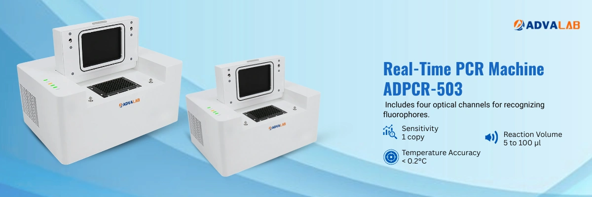 Real-Time PCR Machine ADPCR-503 | Fluorescent Channels	4 CH1: FAM/SYBR Green I CH2: HEX/JOE/VIC/TET CH3: ROX/Texas Red CH4: CY5 | Sensitivity 1 copy
