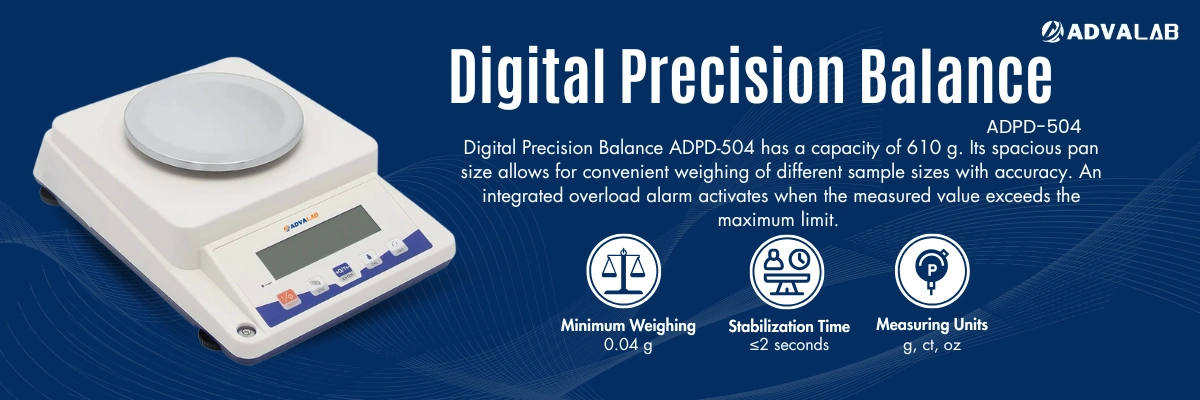 Digital Precision Balance ADPD-504 | Minimum Weighing 0.04 g | Stabilization Time ≤2 seconds