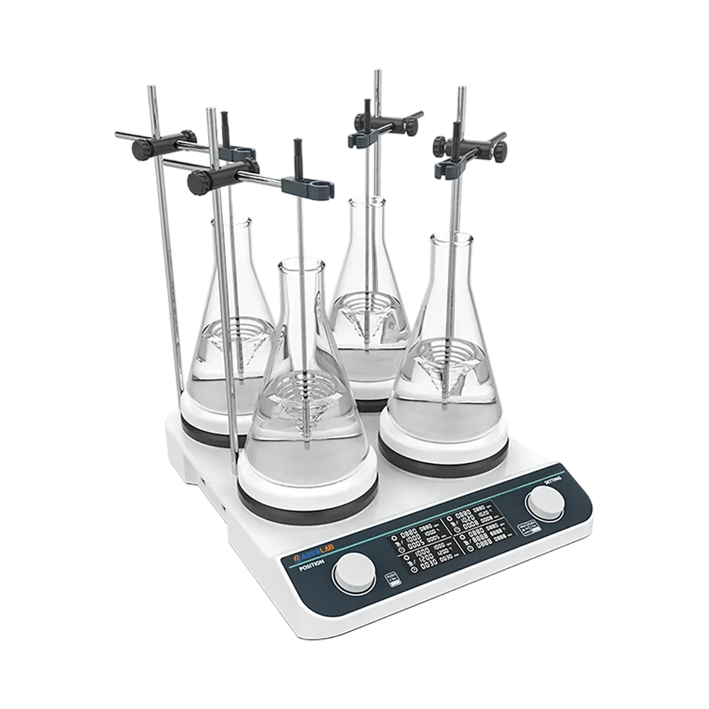 4-Position Hotplate Stirrer ADPHS-501_with beakers