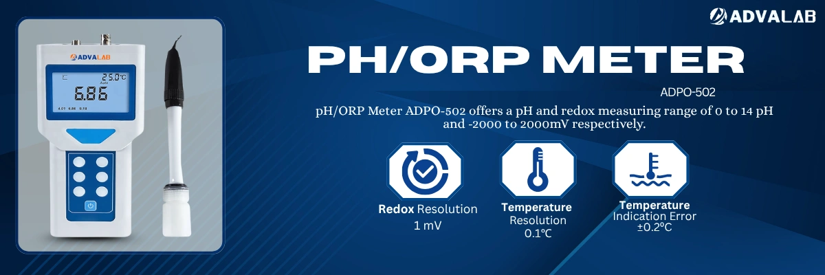 PH/ORP Meter ADPO-502 | pH Measuring Range	0 to 14 pH | pH Resolution 0.041 pH