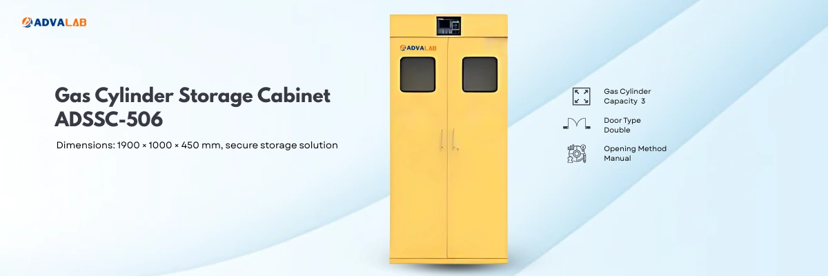 Gas Cylinder Storage Cabinet ADSSC-506 | Dimensions (H×W×D) 1900 × 1000 × 450 mm | Gas Cylinder Capacity 3