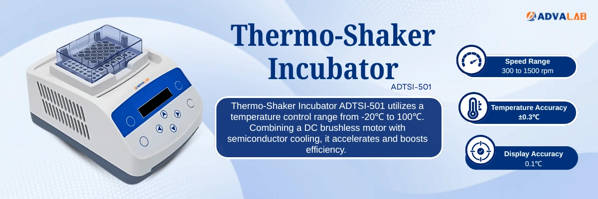 Thermo-Shaker Incubator ADTSI-501 | Speed Range 300 to 1500 rpm | Temperature Accuracy ±0.3℃