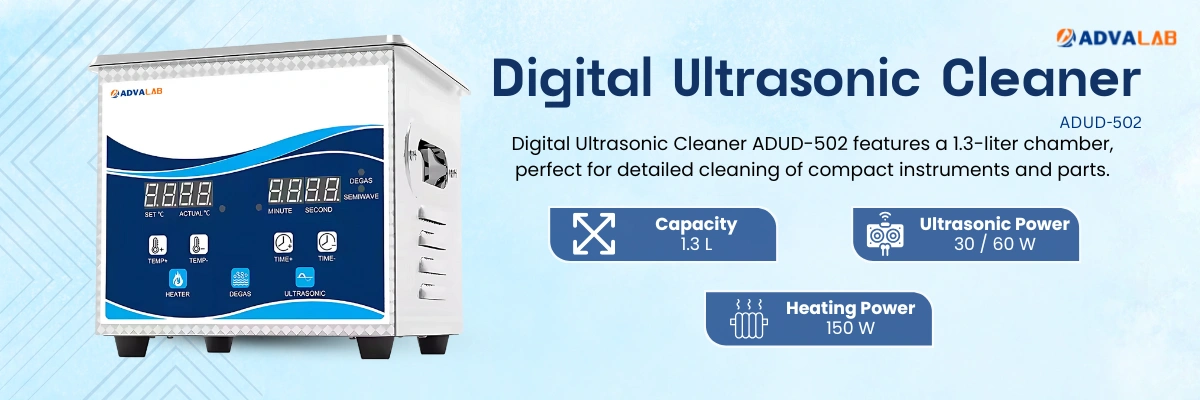 Digital Ultrasonic Cleaner ADUD-502 | Capacity 1.3 L | Ultrasonic Power 30 / 60 W