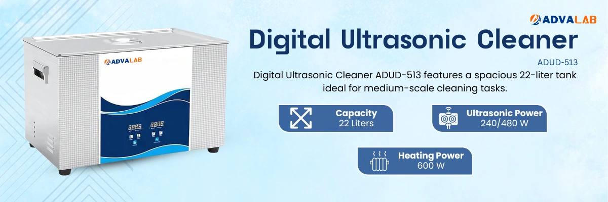Digital Ultrasonic Cleaner ADUD-513 | Capacity 22 Liters | Ultrasonic Power 240/480 W