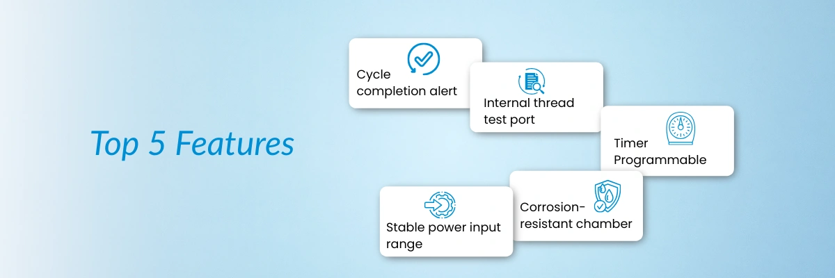 Vertical Autoclave ADVA-529 | Cycle completion alert | Internal thread test port